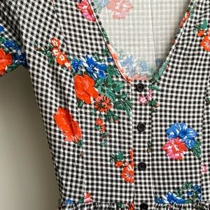 Gingham and floral dress